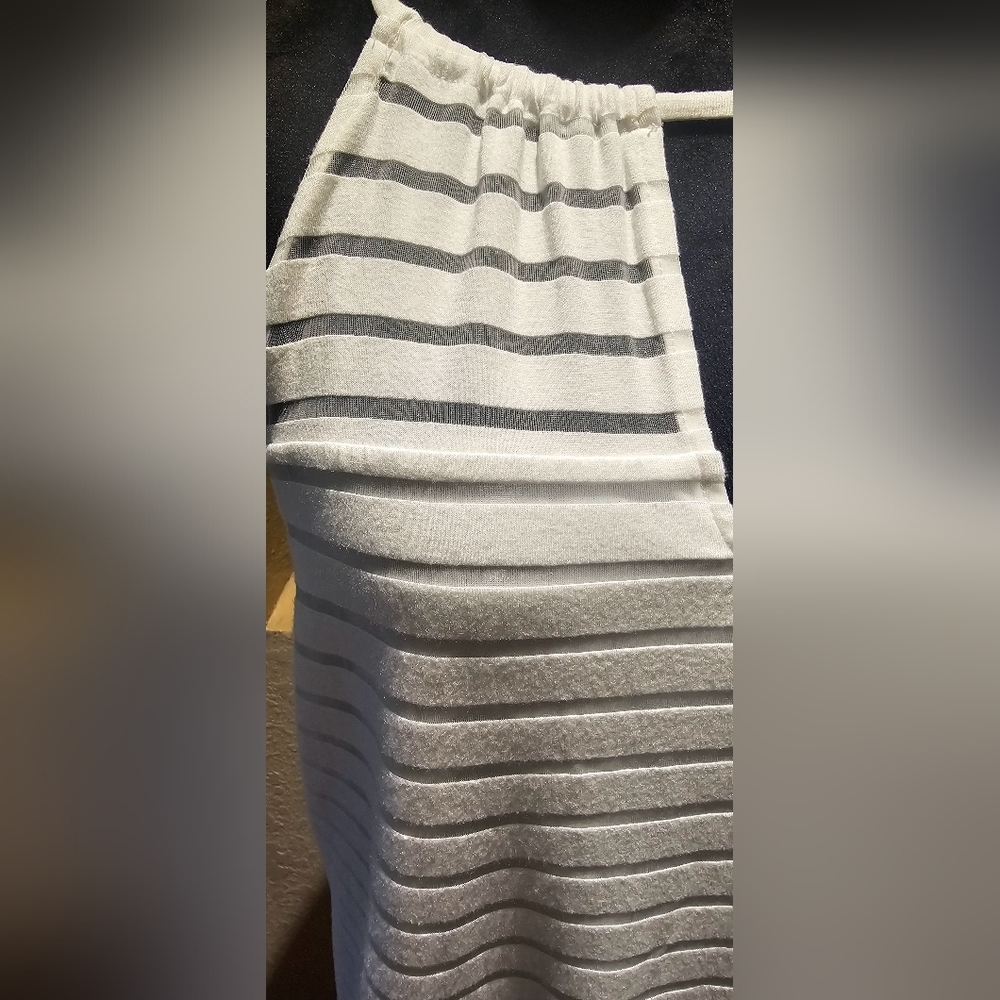 INC International Concept Illusion-Stripe HalterTop White Size X-Large - Picture 3 of 7